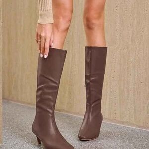 Elegant Brown Knee-High Women's Boots